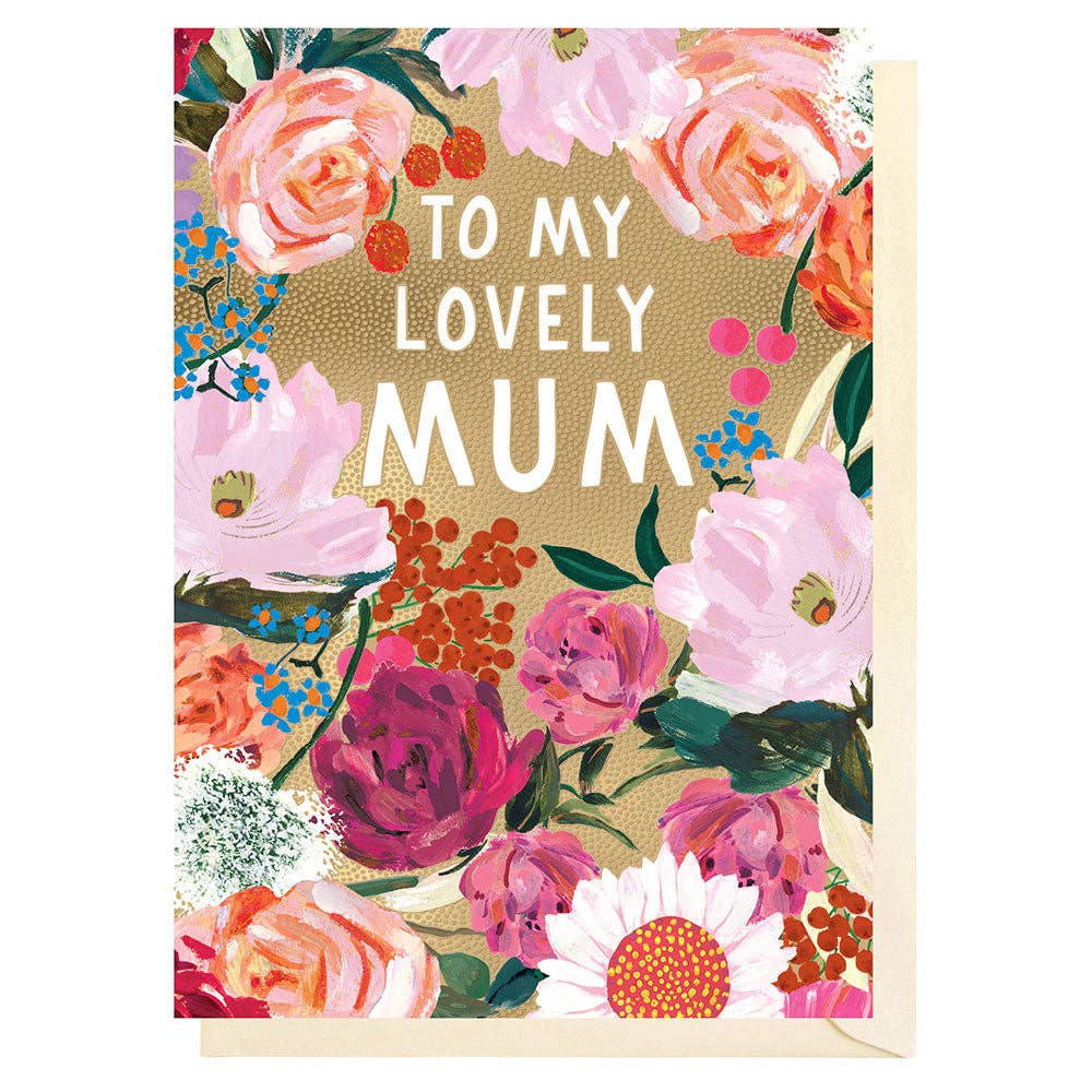 Lovely Mum Gold Floral