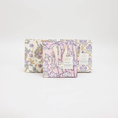 Block Printed Gift Bags (Small) - Lavender