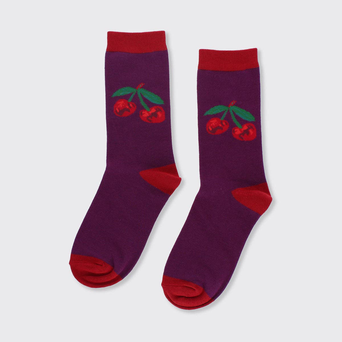Cherry Socks - Purple/Red
