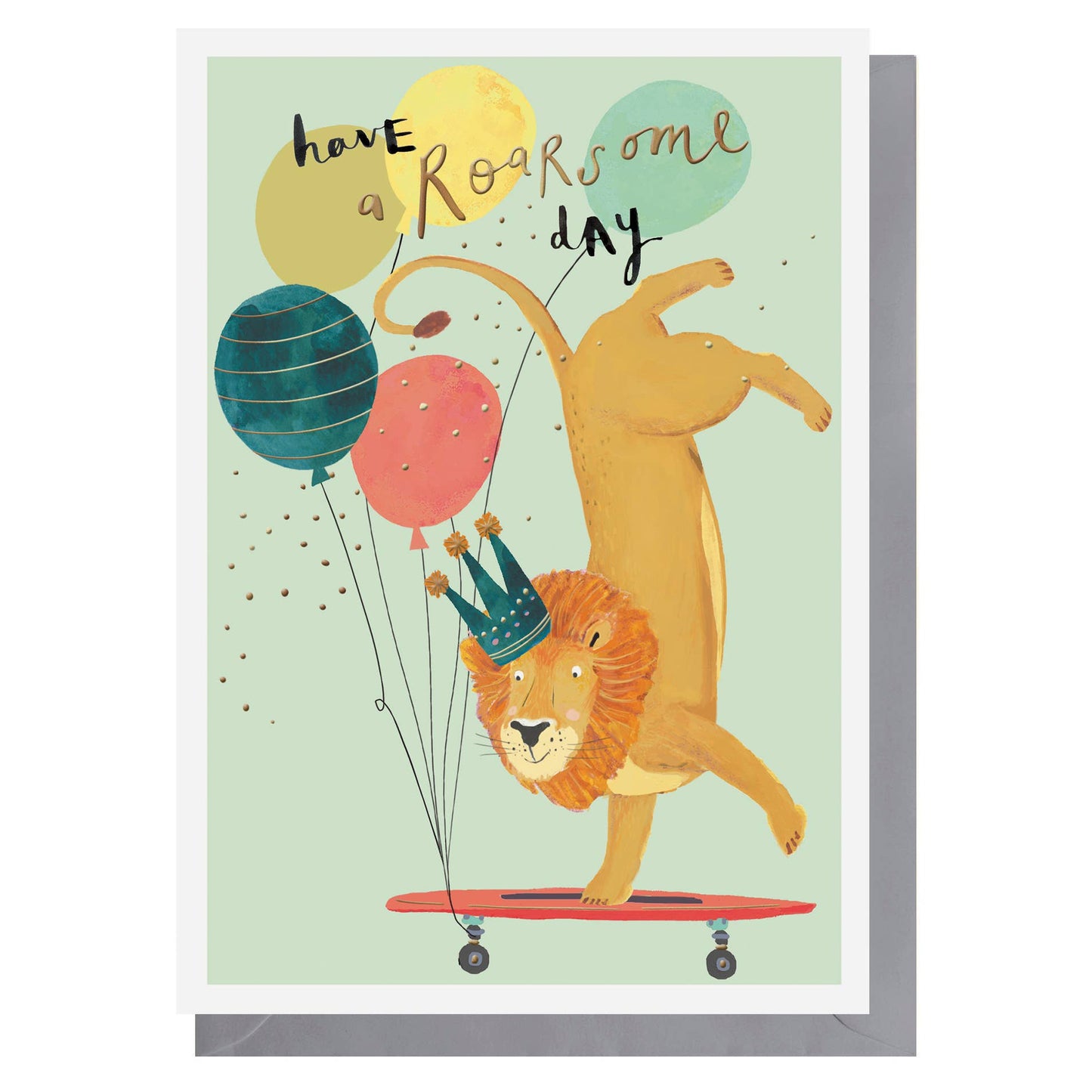 Skateboarding Lion | Male Birthday Card | Animal Cards