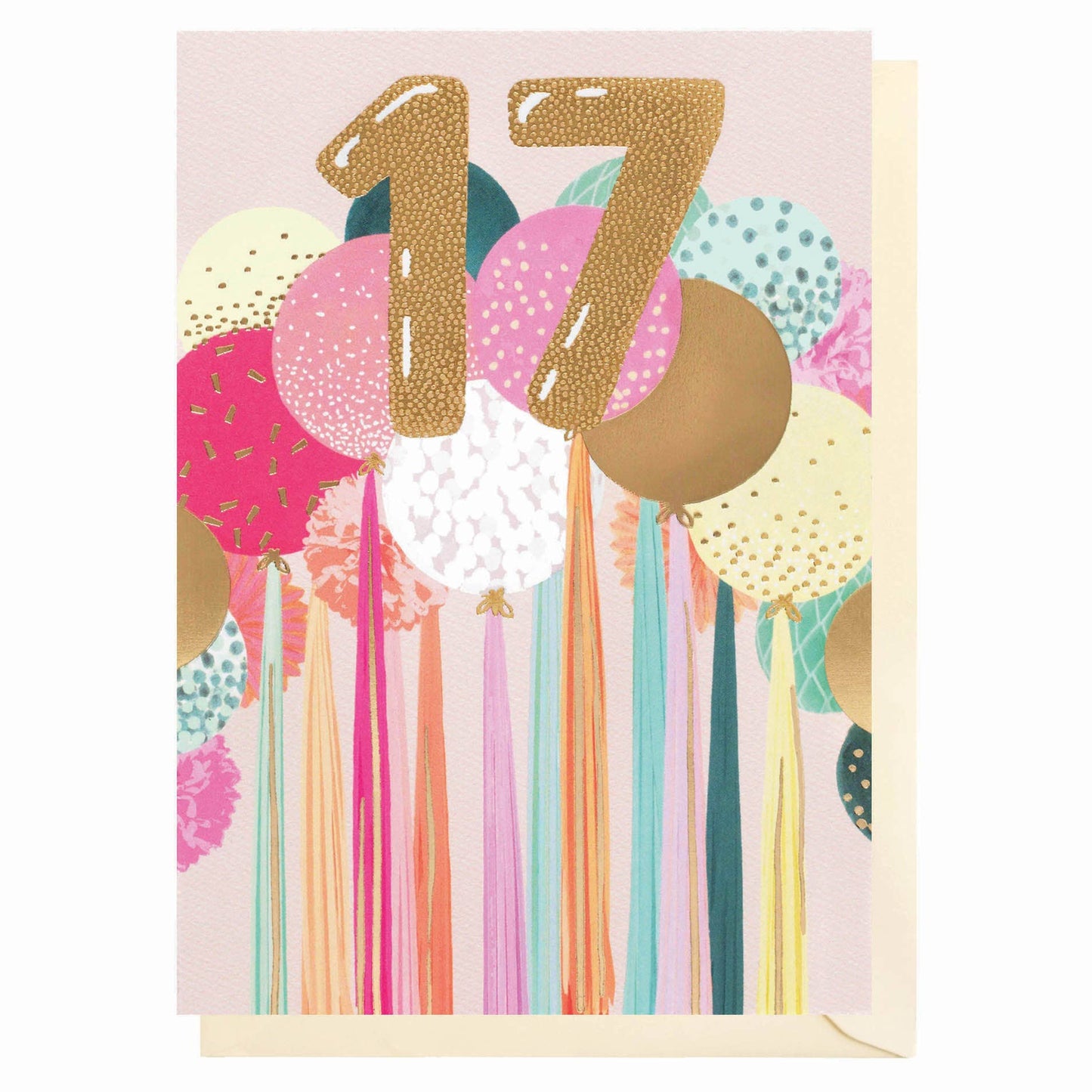 17th Birthday Balloons | Female Birthday Card | Female Ages