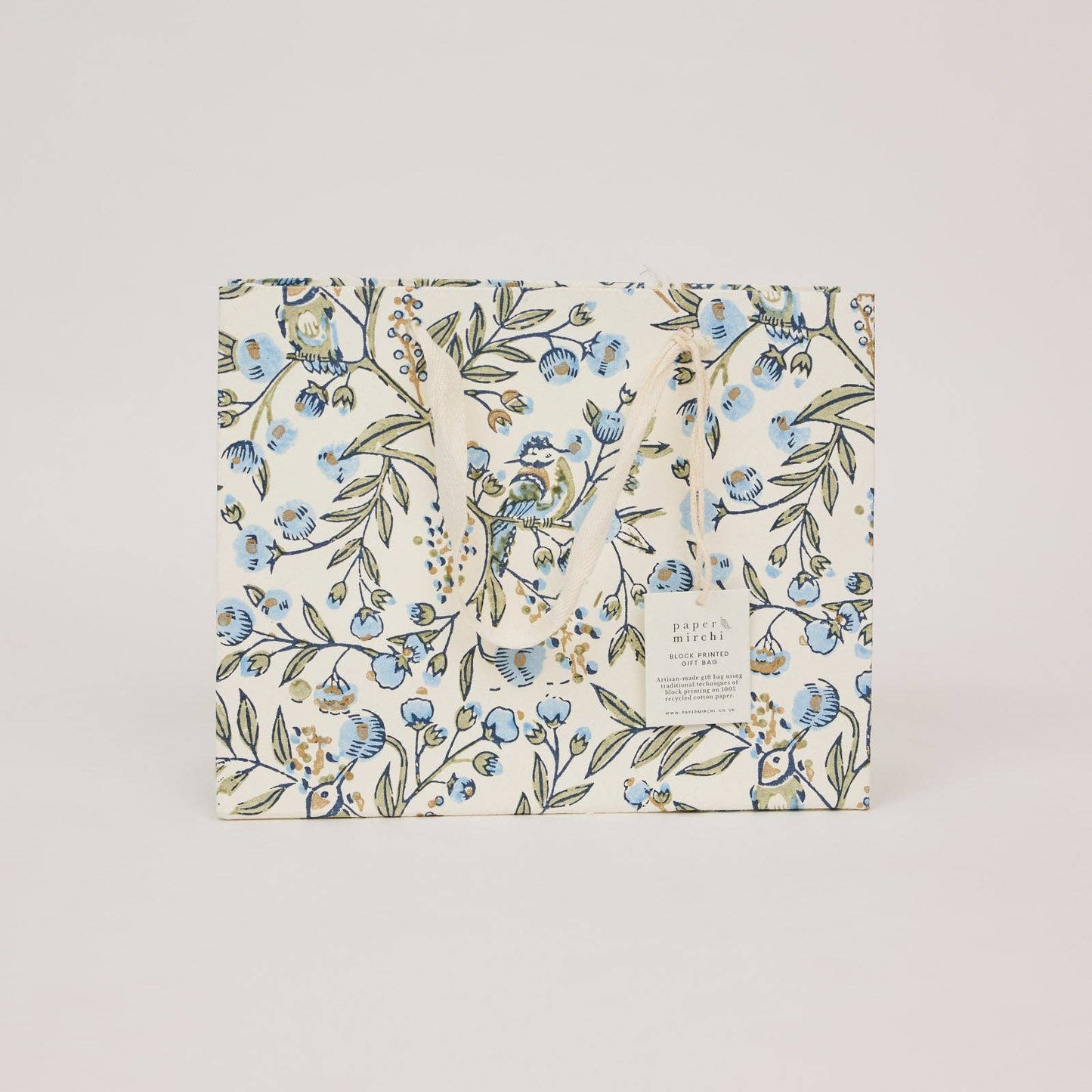 Hand Block Printed Gift Bags (Medium) - Blue Stone Refresh