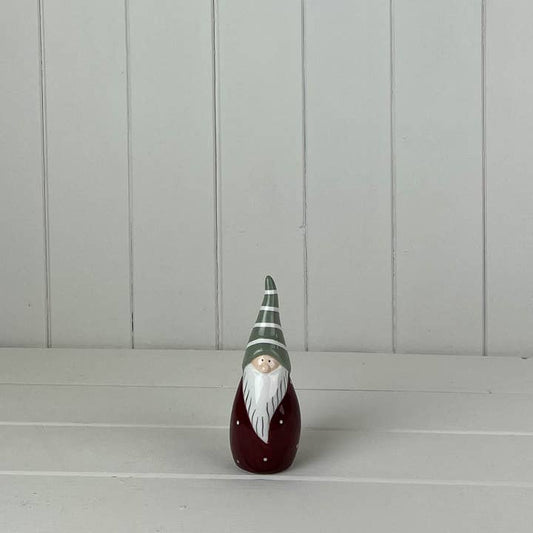 Dark Red / White Ceramic Gonk Decoration (13.8cm)