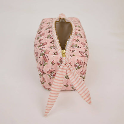 Organic Cotton Toiletry Bag (Small)  - Ditsy Floral Blush