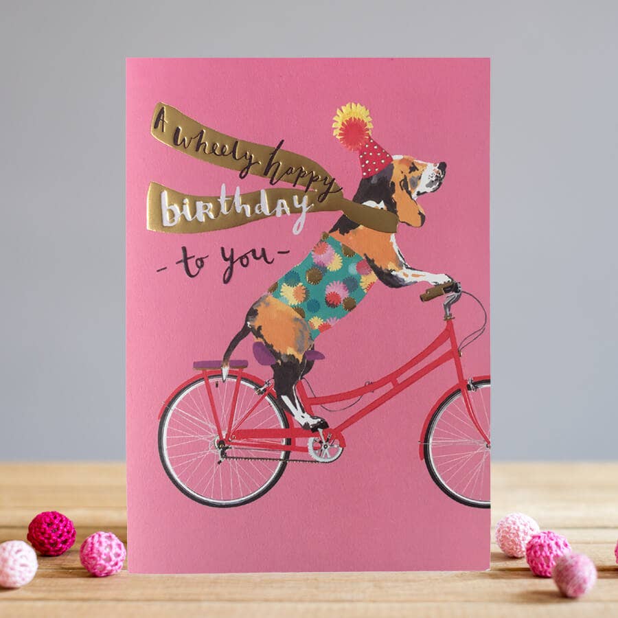 Dog Bike Birthday | Female Birthday Card | Animal Cards