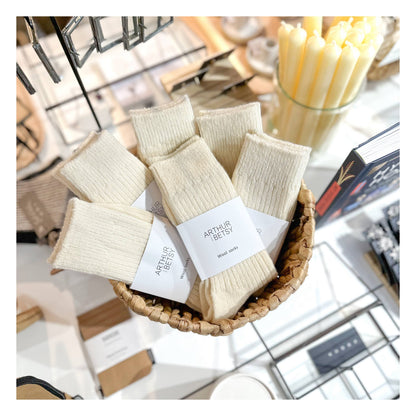 Cream Wool socks | luxury socks