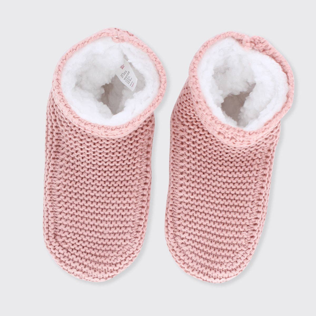 Knitted Slipper Boots - Pink