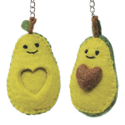 Felt Keychain - Pair of Avocado Keyrings