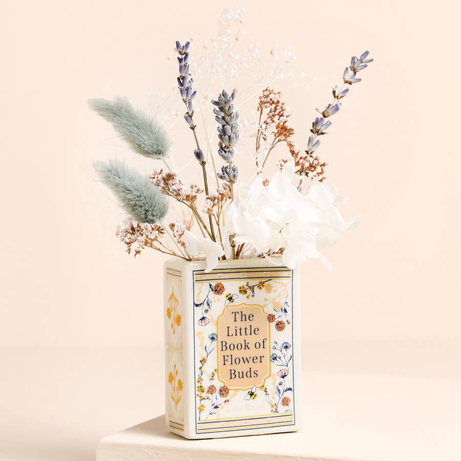Ceramic Little Book of Flower Buds Tiny Vase
