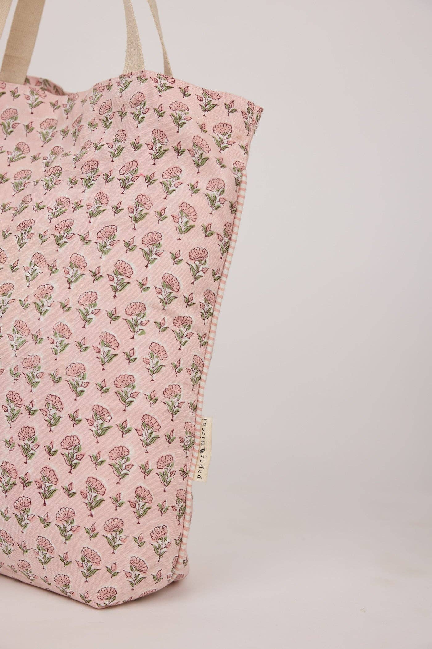 Organic Cotton Tote Bag - Ditsy Floral Blush