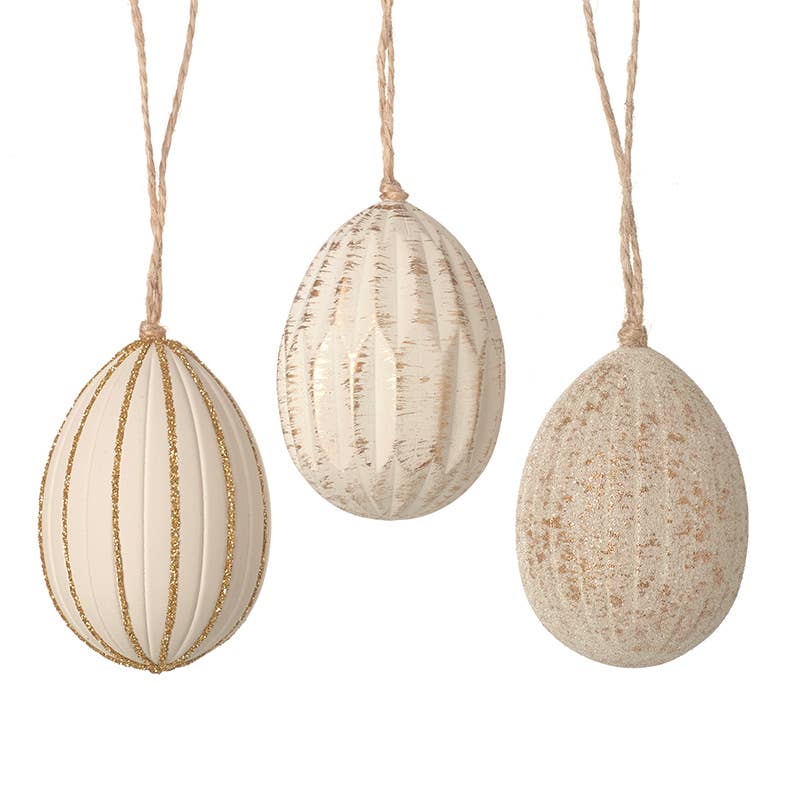 Hanging Egg | white | gold