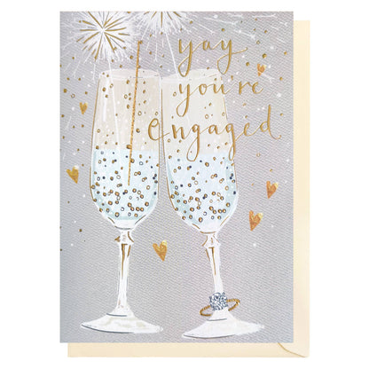 Engaged Glasses Card | Engagement Card | Female Engagement