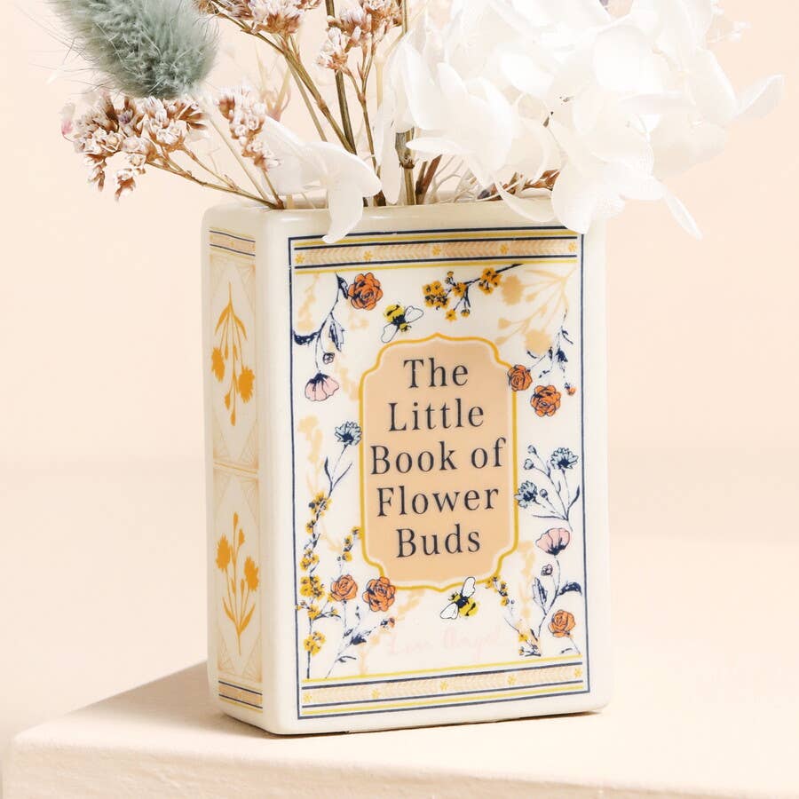 Ceramic Little Book of Flower Buds Tiny Vase