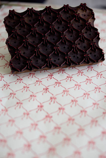 Block Printed Gift Bags (Medium) - Christmas Pudding
