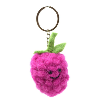 Felt Keychain - Raspberry Felt Bag Charm