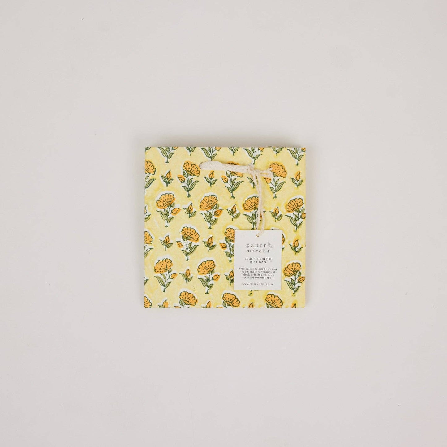 Hand Block Printed Gift Bags (Small) - Sunshine Refresh