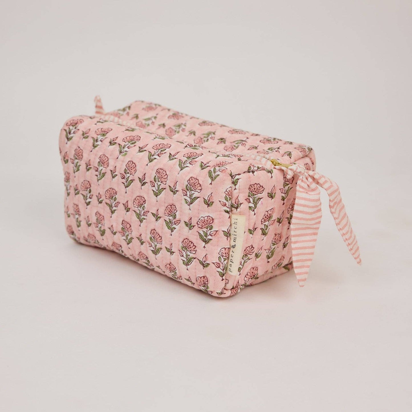 Organic Cotton Toiletry Bag (Medium) - Ditsy Floral Blush