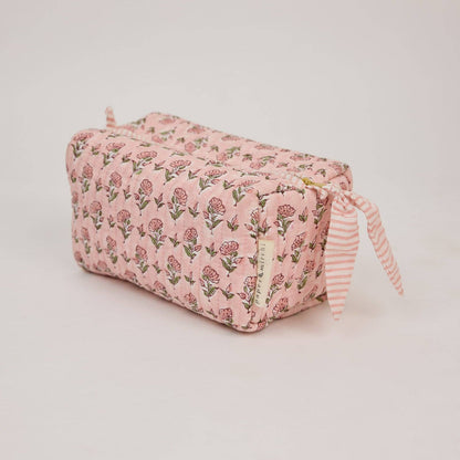 Organic Cotton Toiletry Bag (Medium) - Ditsy Floral Blush