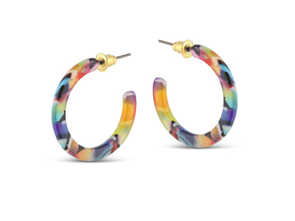 Emily Tiny Hoop Resin Earrings