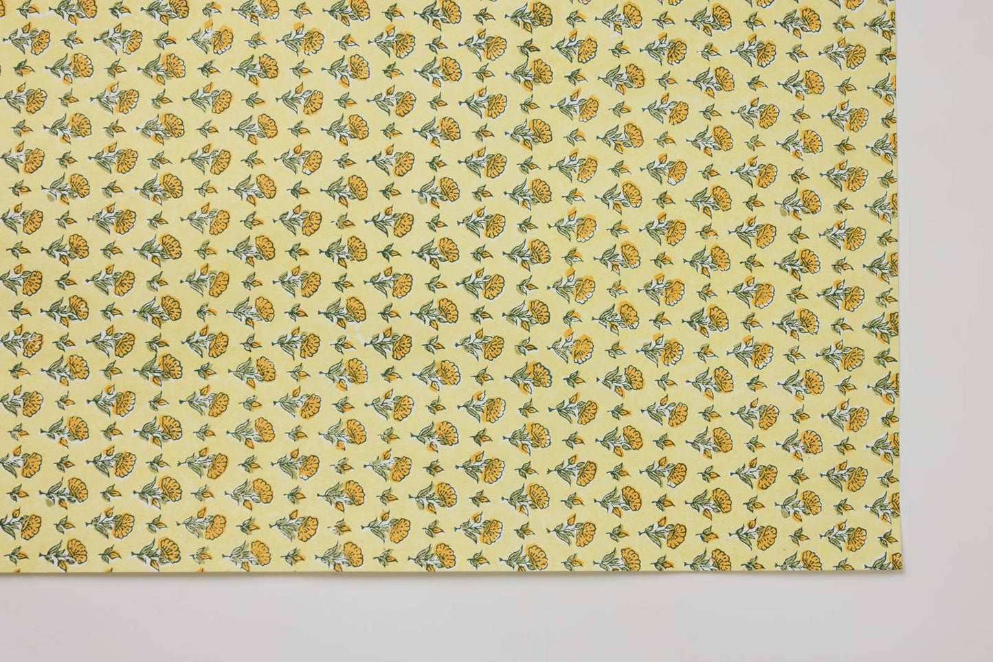 Block Printed Wrapping Paper Sheets - BP Ditsy Floral Sunshine