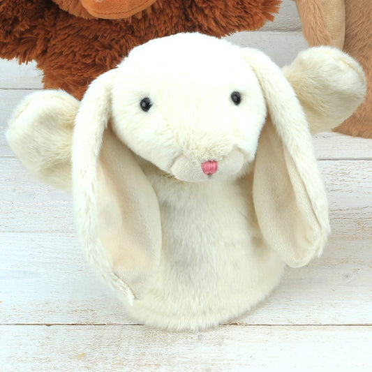 Bunny Soft Toy Hand Puppet Plush Cream - 23cm