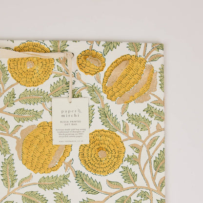 Hand Block Printed Gift Bags (Large) - Sunshine Refresh