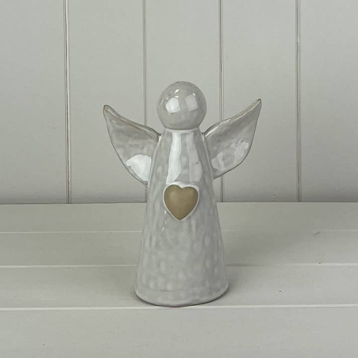 White Ceramic Angel Ornament (18cm)