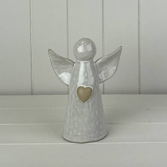 White Ceramic Angel Ornament (18cm)
