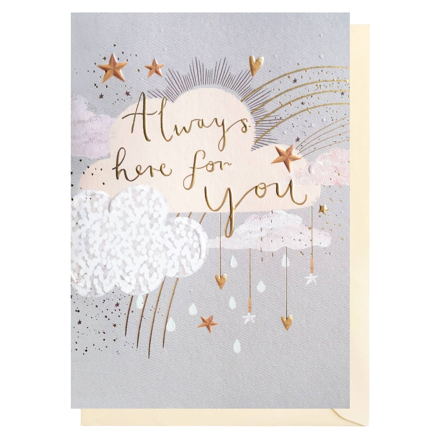 Clouds Sympathy Card | Here for You | Condolences Card