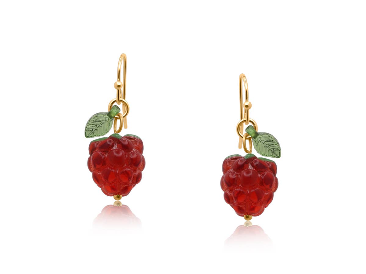 Malina Raspberry Dangle Earrings