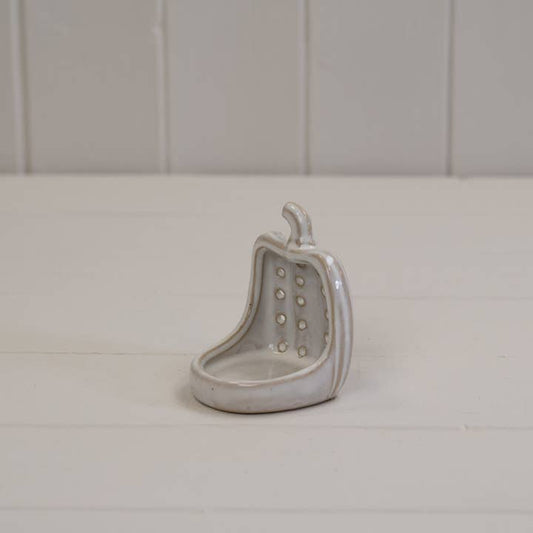 Glazed Ceramic Pumpkin Tealight with Textured Detail (7.5cm)