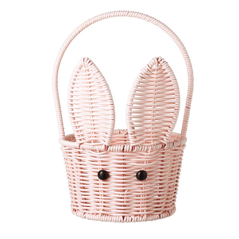 PINK BUNNY BASKET WITH HANDLE