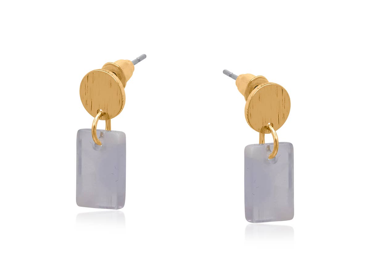 MARTA PETITE RESIN RECTANGLE STUD EARRINGS