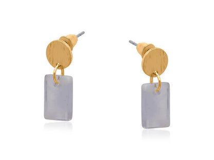 MARTA PETITE RESIN RECTANGLE STUD EARRINGS