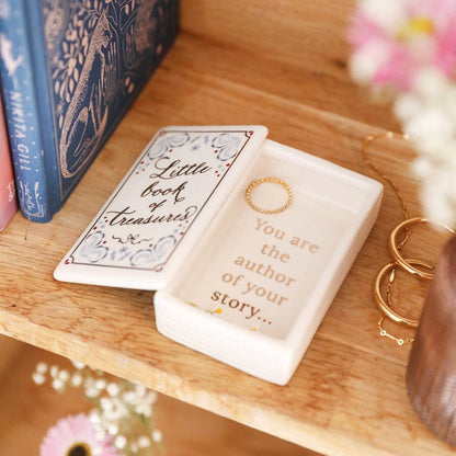 Ceramic 'Little Book of Treasures' Trinket Pot