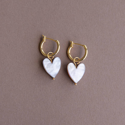 Love Grows Here Hoops - Pearly White