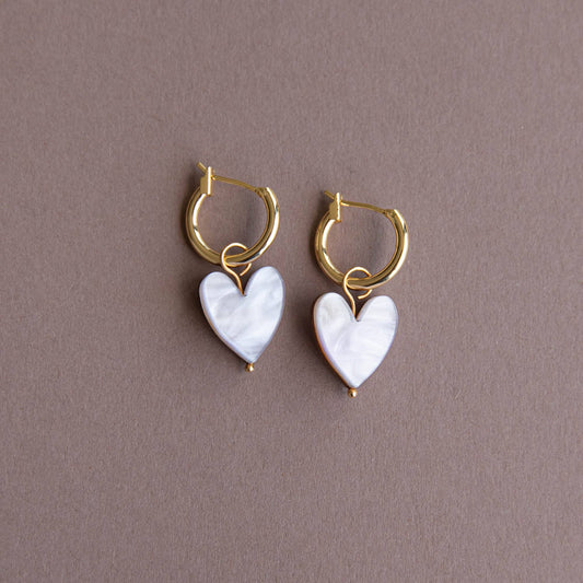 Love Grows Here Hoops - Pearly White