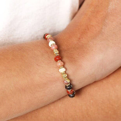 Autumnal Mixed Beaded Bracelet in Gold