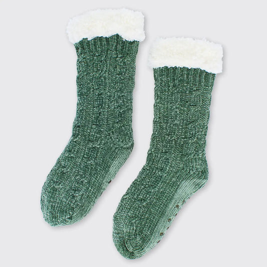 Molly Chenille Slipper Socks
- Forest Green