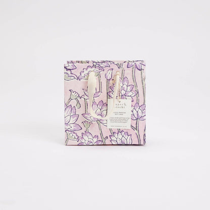 Block Printed Gift Bags (Small) - Lavender
