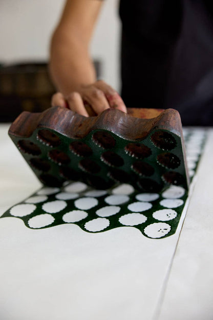 Block Printed Gift Bags (Medium) - Holly Green