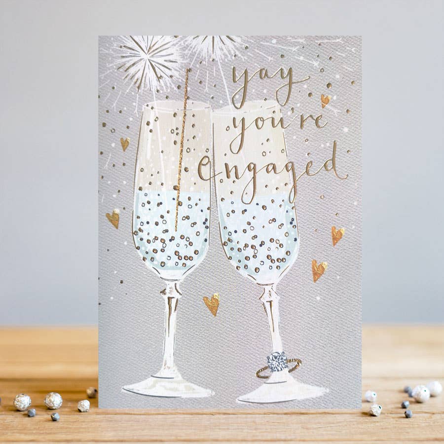 Engaged Glasses Card | Engagement Card | Female Engagement