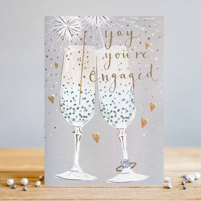 Engaged Glasses Card | Engagement Card | Female Engagement
