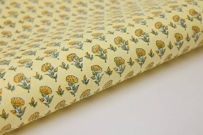 Block Printed Wrapping Paper Sheets - BP Ditsy Floral Sunshine