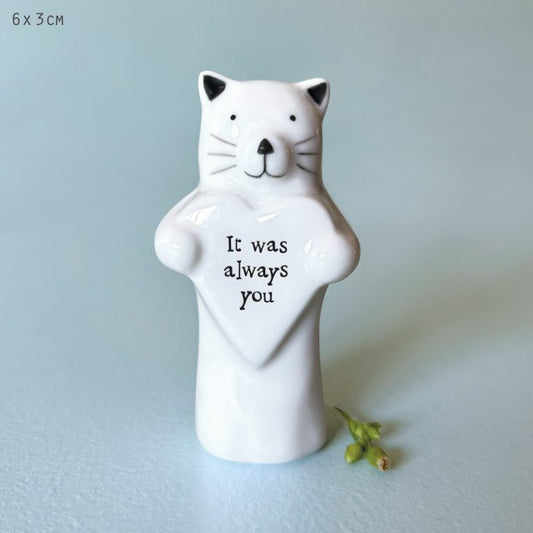 -Porcelain heart animal-Cat