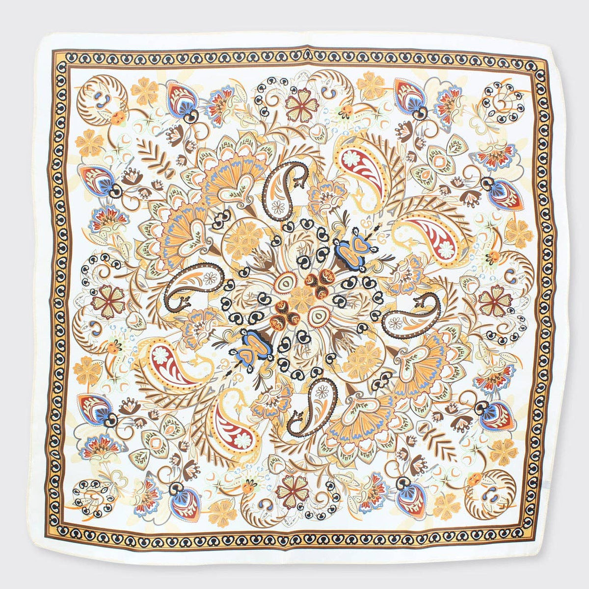 Michaela Square Scarf - Beige/Gold