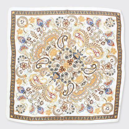 Michaela Square Scarf - Beige/Gold