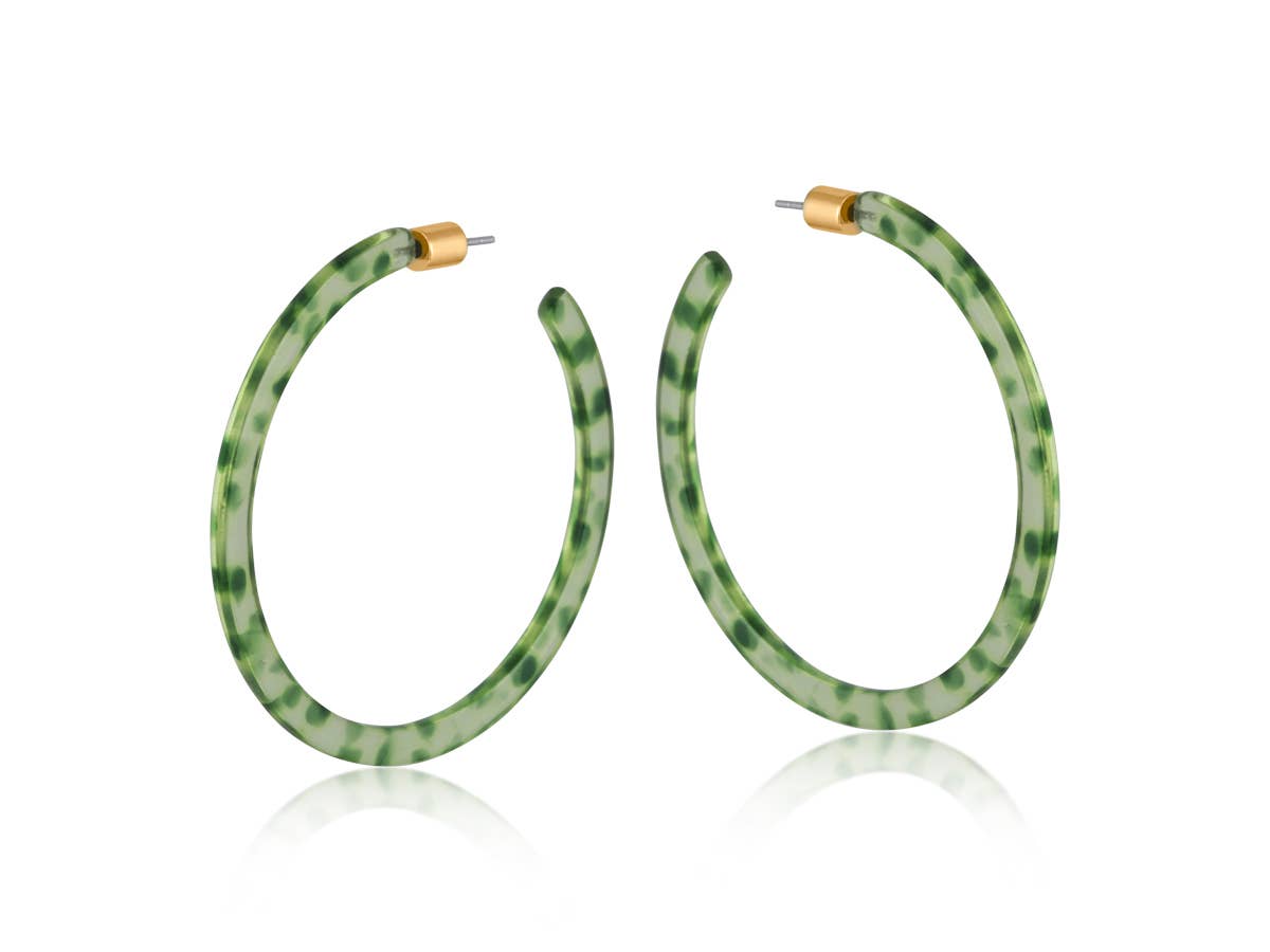 Marseille Thin Statement Resin Hoop Earrings