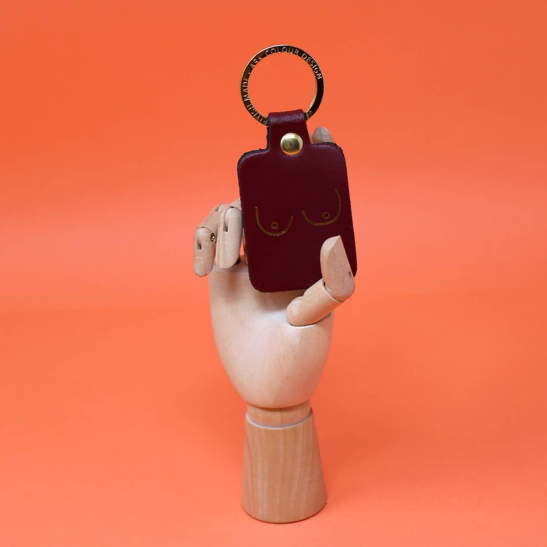 Boob Leather Key Ring