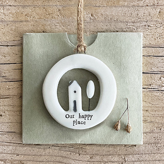 -Cut out hanger-Our happy place